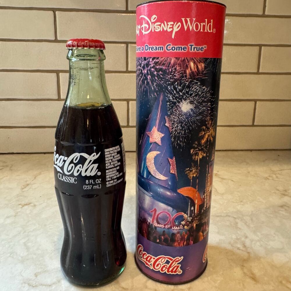 Vintage Coca-Cola 8oz. Bottle Celebrating 100 Years Of Magic/ Walt Disney World